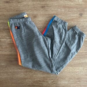 Aviator Nation Gray Neon Five-Stripe Jogger Sweatpants